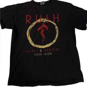 Rush Black Graphic T-Shirt 2008 Size Medium